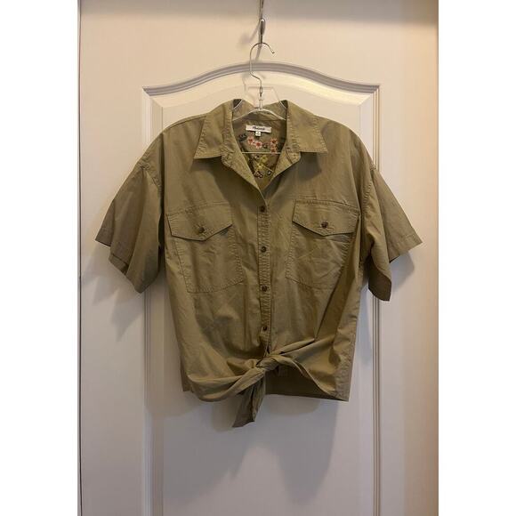 Madewell Embroidered Tie-Front Safari Shirt - Picture 3 of 9
